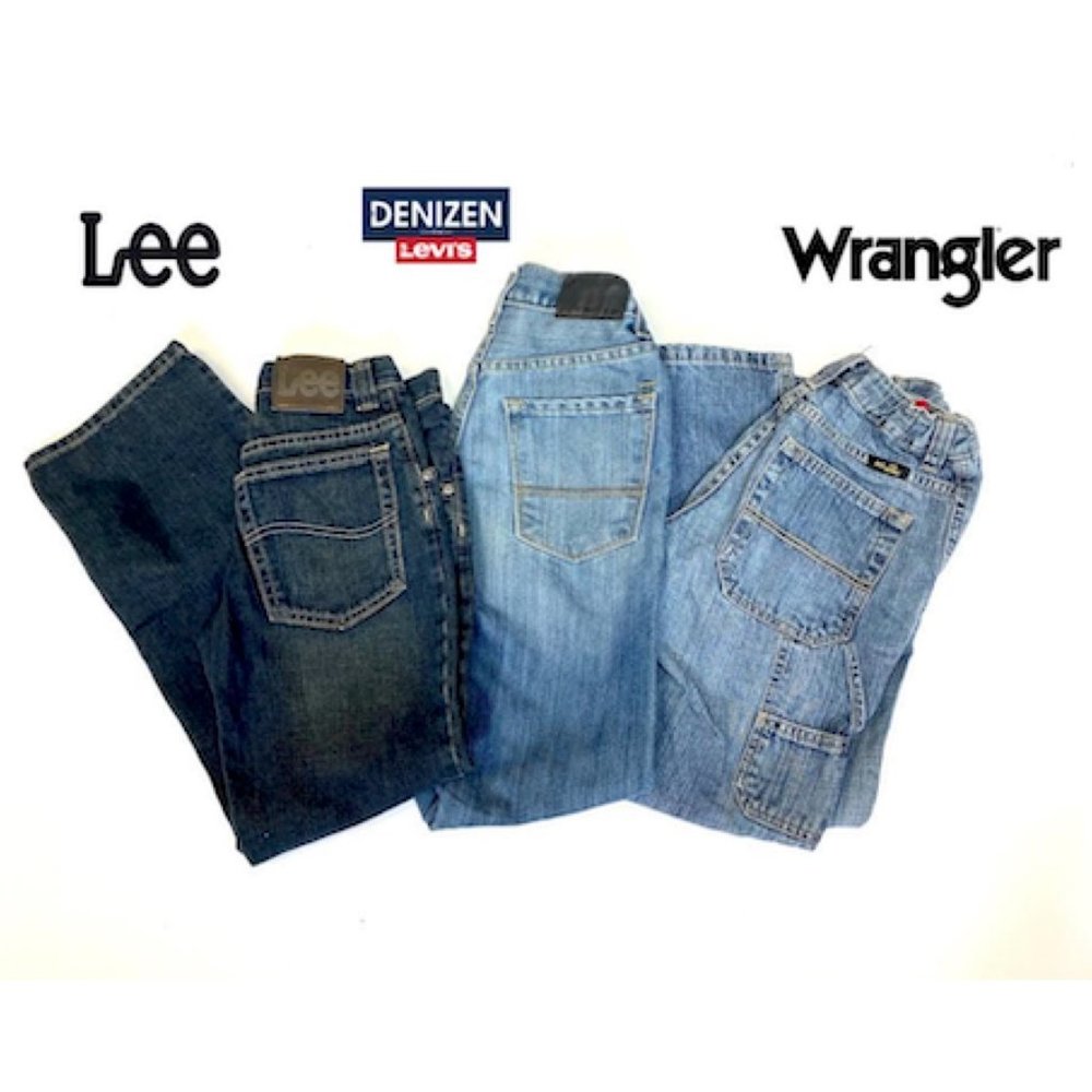 LEE DENIZEN by LEVI'S WRANGLER Set of 3 Boys Girls  Jeans size 12